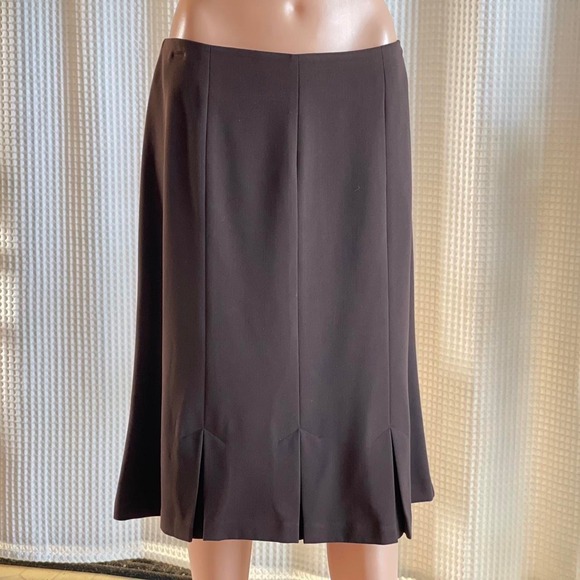 Vintage 90s R•Q•T• Brown Paneled Midi Skirt Office Wear Dark Academia Size 10 - Picture 2 of 8